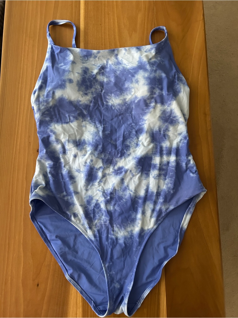 aerie Blue & White Tie-Dye One-Piece Swimsuit